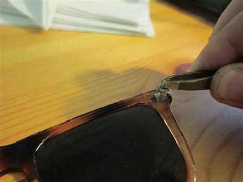 repair broken plastic glasses frame.